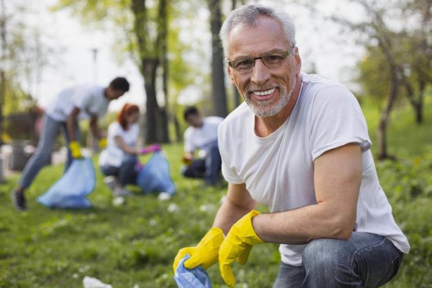 volunteering man volunteering