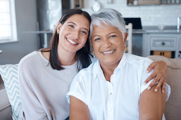 A young woman bonding with her mother