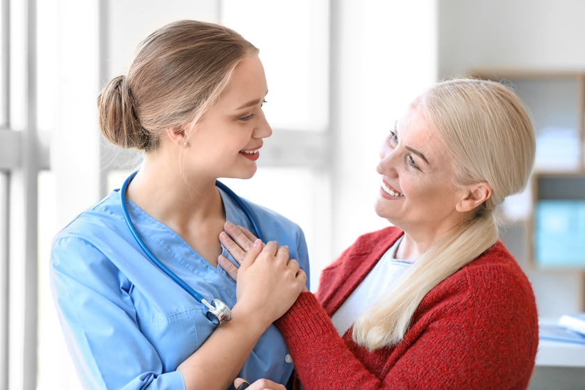 Medical assistant with mature patient in clinic Enhancing The Lives of Seniors: Luxury Assisted Living In Collegeville, PA