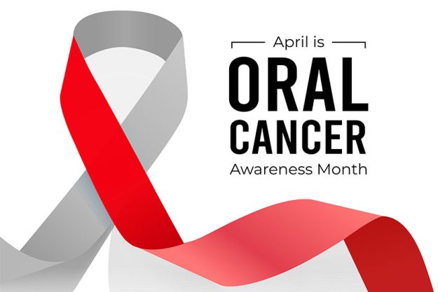 April is Oral Cancer Awareness Month. Illustration on white background April is Oral Cancer Awareness Month. Illustration on white background
