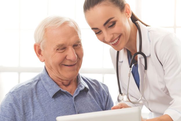 Beautiful doctor and patient