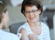 Woman receiving flu vaccine